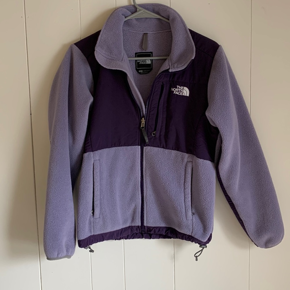 The north face size small full zip purple jacket